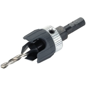 Grąžtas medienai su gilintuvu ir gylio ribotuvu 3.2-12mm Wolfcraft