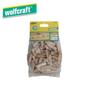 Mediniai kaiščiai 10x40mm, 120vnt Wolfcraft