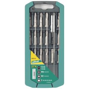 Antgalių rinkinys su laikikliu 17 vnt Wolfcraft 8633000