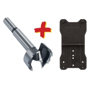 Freza medžiui 35mm su šablonu furnitūrai Wolfcraft